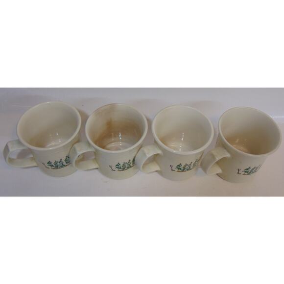 4 Pfaltzgraff Apple Valley Coffee Cup Tree Butterfly Rabbit Farmer Garden Vintag - Picture 5 of 12